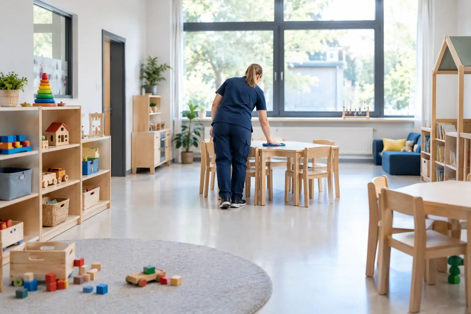 Sauberer Gruppenraum eines Kindergartens