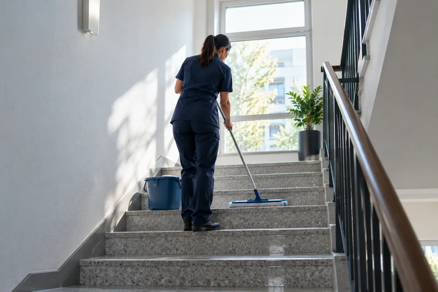 Sauberes Treppenhaus in einem Mehrfamilienhaus
